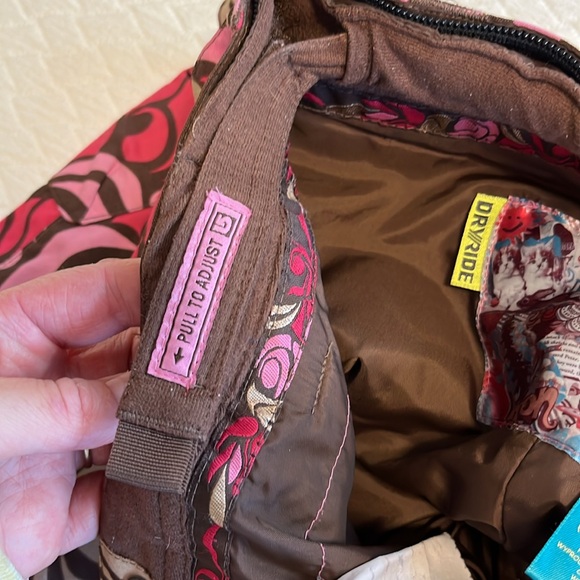 Burton snowpants snowboarding/skiing pink & brown graphic print, waterproof, 5/6 - Picture 7 of 13